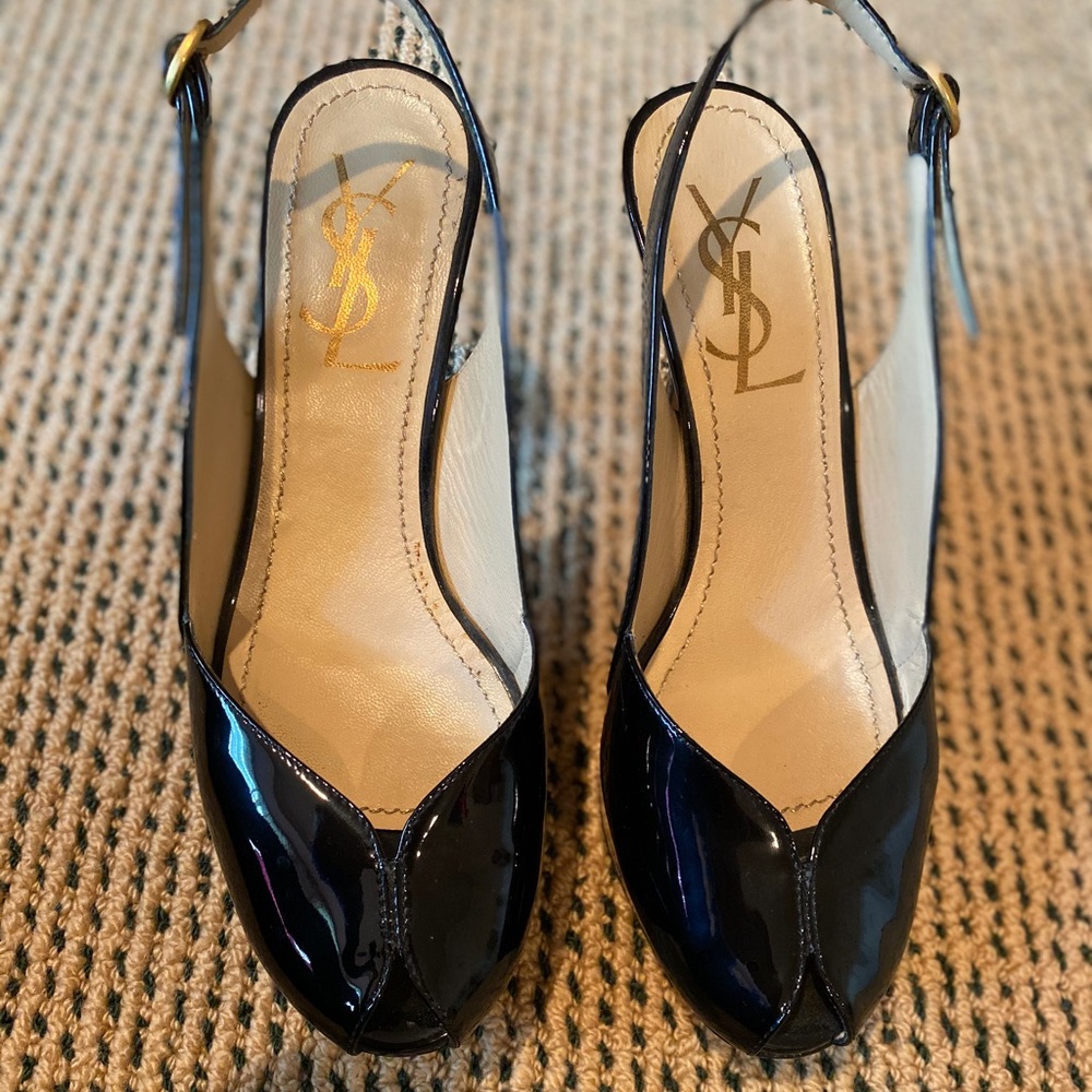 YSL peep toe sandals